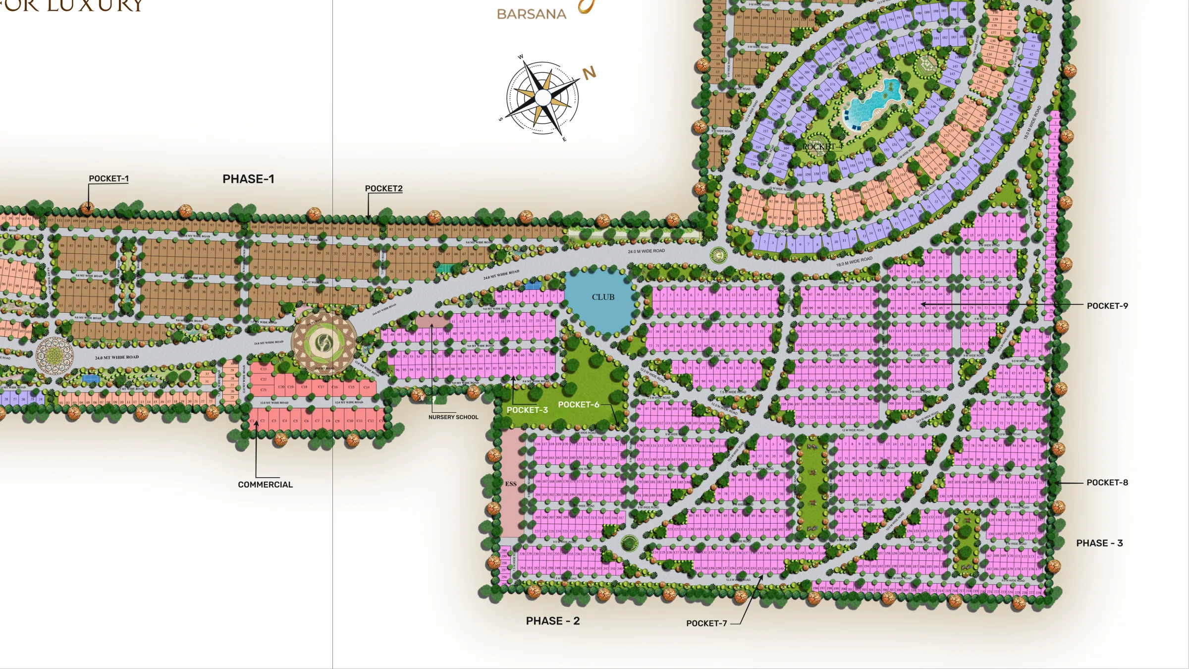 Aerial master plan of Shri Vrinda Aaradhya, Barsana
